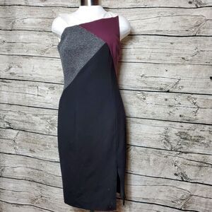 White House Black Market White, Black, and Purple Women Dress Size 2P